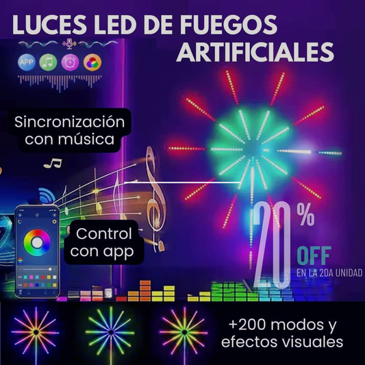 “Tira LED Fireworks RGB – Luces que explotan en tu espacio con cada beat”