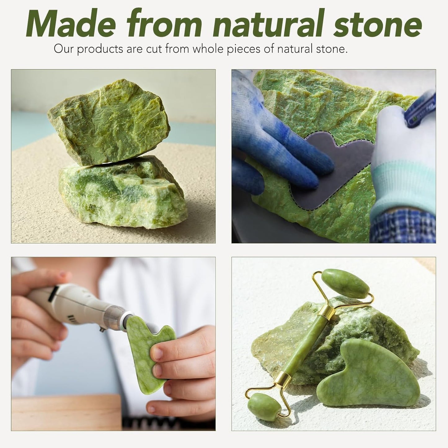 Rodillo Facial De Jade + Piedra Gua sha