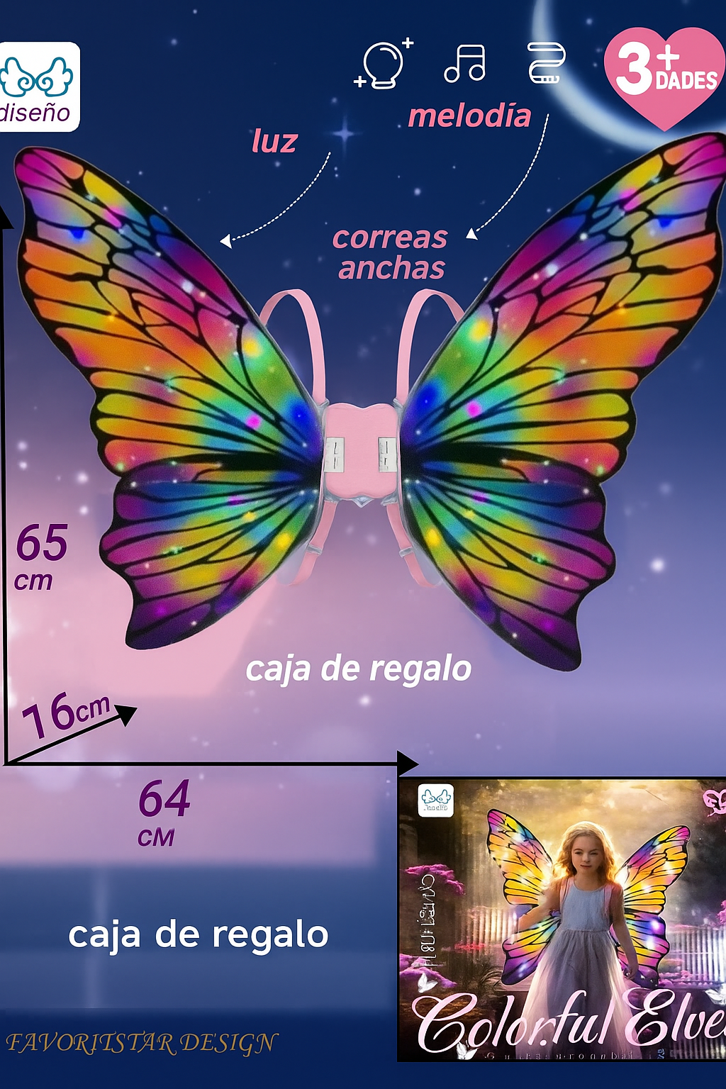 Alas Mágicas con Luces y Música – ¡Dale vida a la fantasía de tus peques!