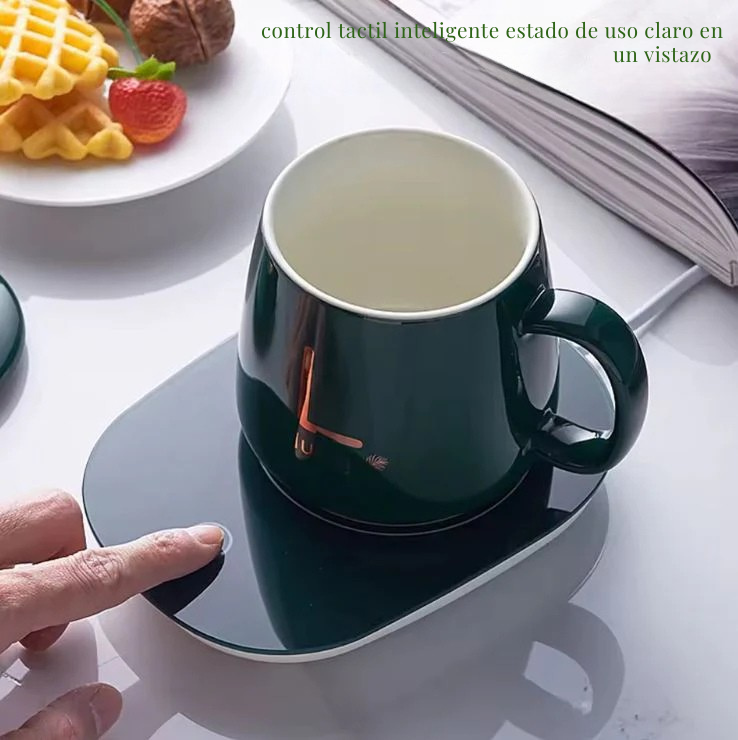 TAZA MUG CERÁMICA BASE CALENTADORA