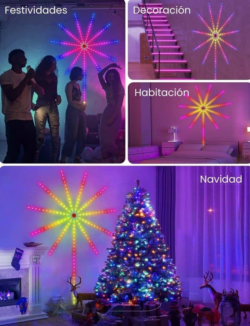 “Tira LED Fireworks RGB – Luces que explotan en tu espacio con cada beat”